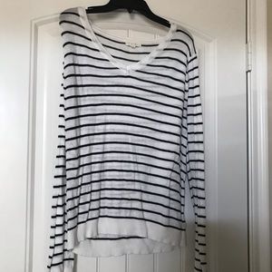 White with black stripes sweater